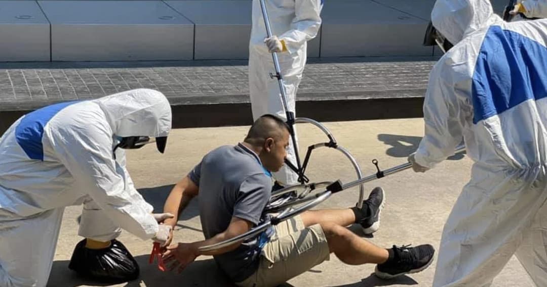 ตำรวจ 191 ซ้อมจับผู้ต้องสงสัยติดเชื้อโควิด-19 ที่ไม่ให้ความร่วมมือ