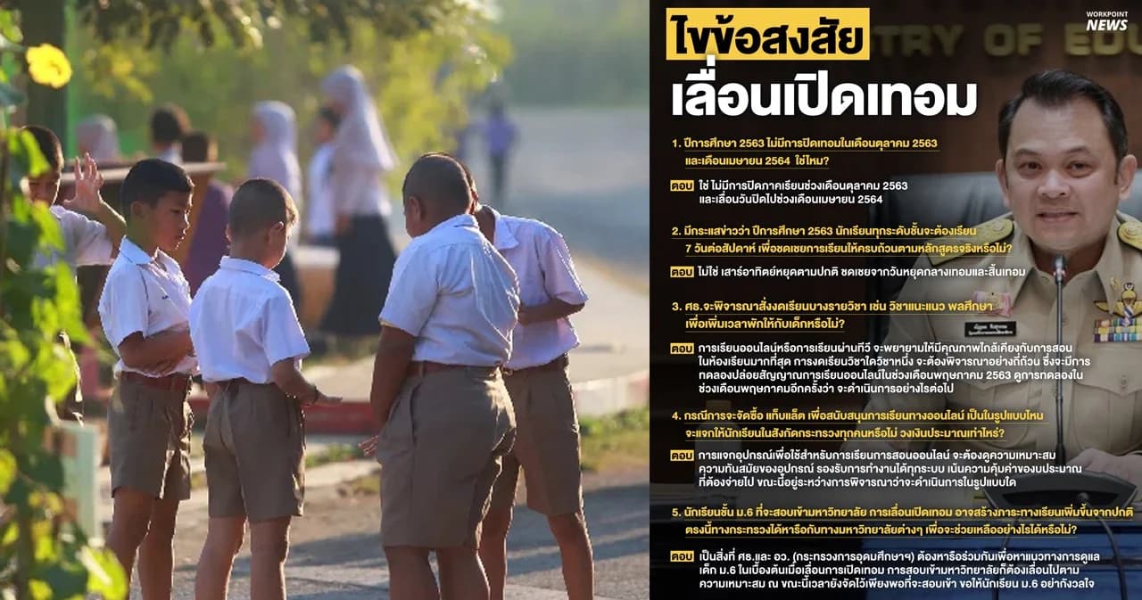 ไขข้อสงสัย เลื่อนเปิดเทอมปีการศึกษา 2563 หนีโควิด-19