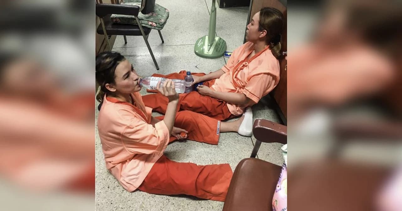 พยาบาลถอดชุด PPE ที่ใส่เกือบ 2 ชม. “สีส้มเข้ม” ที่ขากางเกง “เหงื่อล้วนๆ”