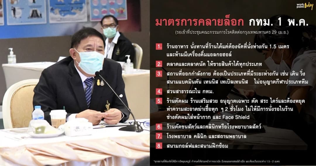 กทม.ได้ข้อสรุปเบื้องต้นคลายล็อก 8 กิจการ ร้านตัดผม-ร้านอาหารนั่งได้ห่าง 2 ม.