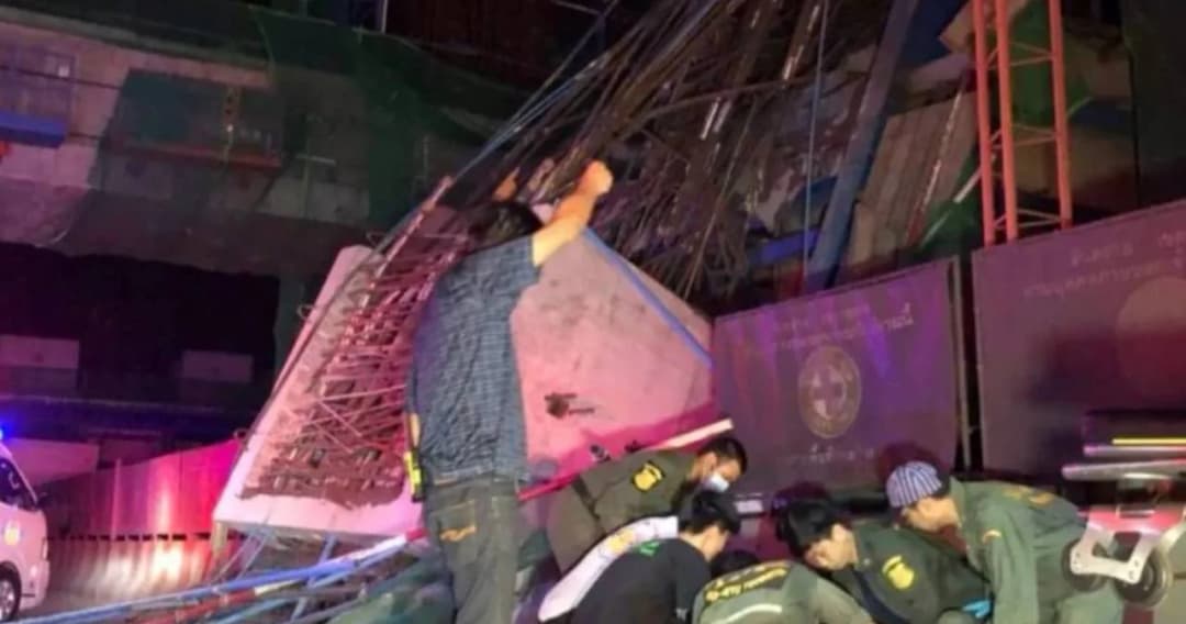 ผู้ว่า รฟม. สั่งสอบผู้รับเหมาคานรถไฟฟ้าสายสีชมพูถล่ม คนงานเจ็บ 5 คน