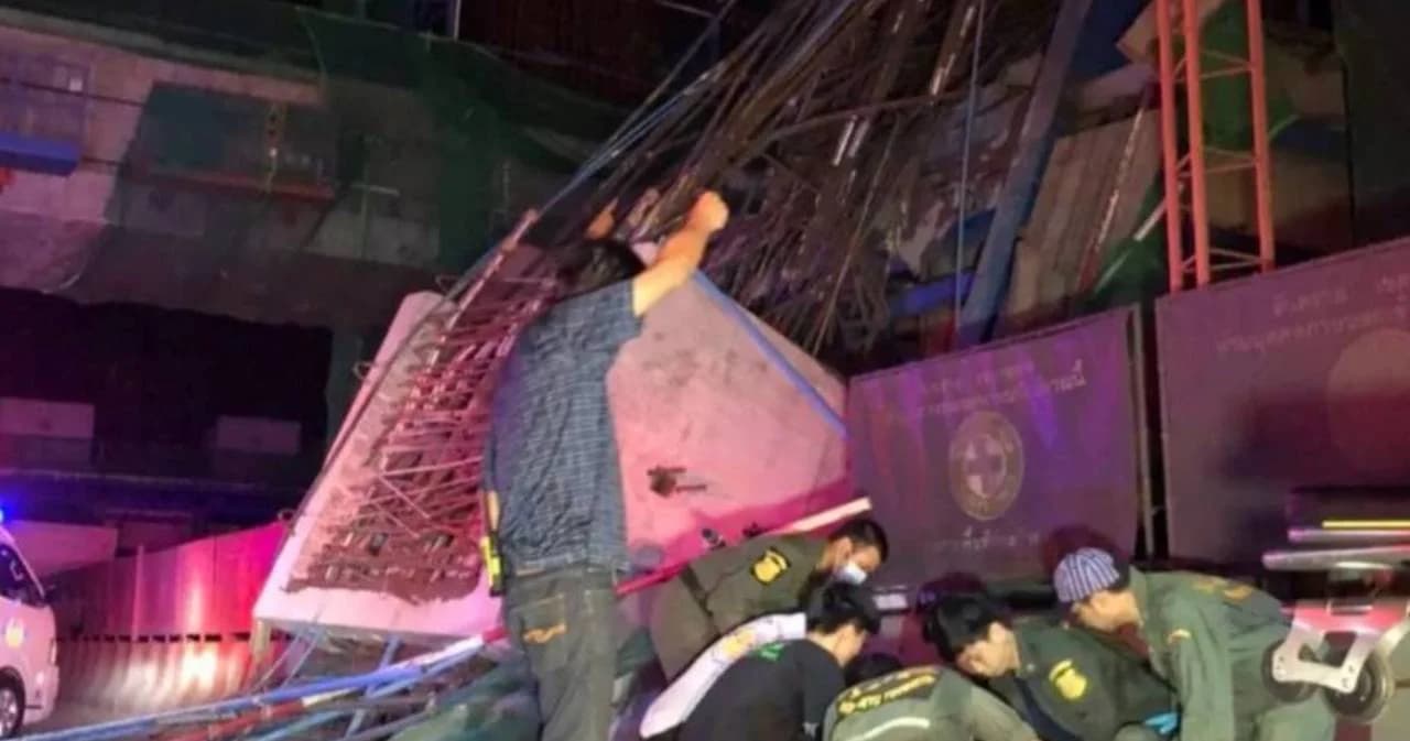 ผู้ว่า รฟม. สั่งสอบผู้รับเหมาคานรถไฟฟ้าสายสีชมพูถล่ม คนงานเจ็บ 5 คน