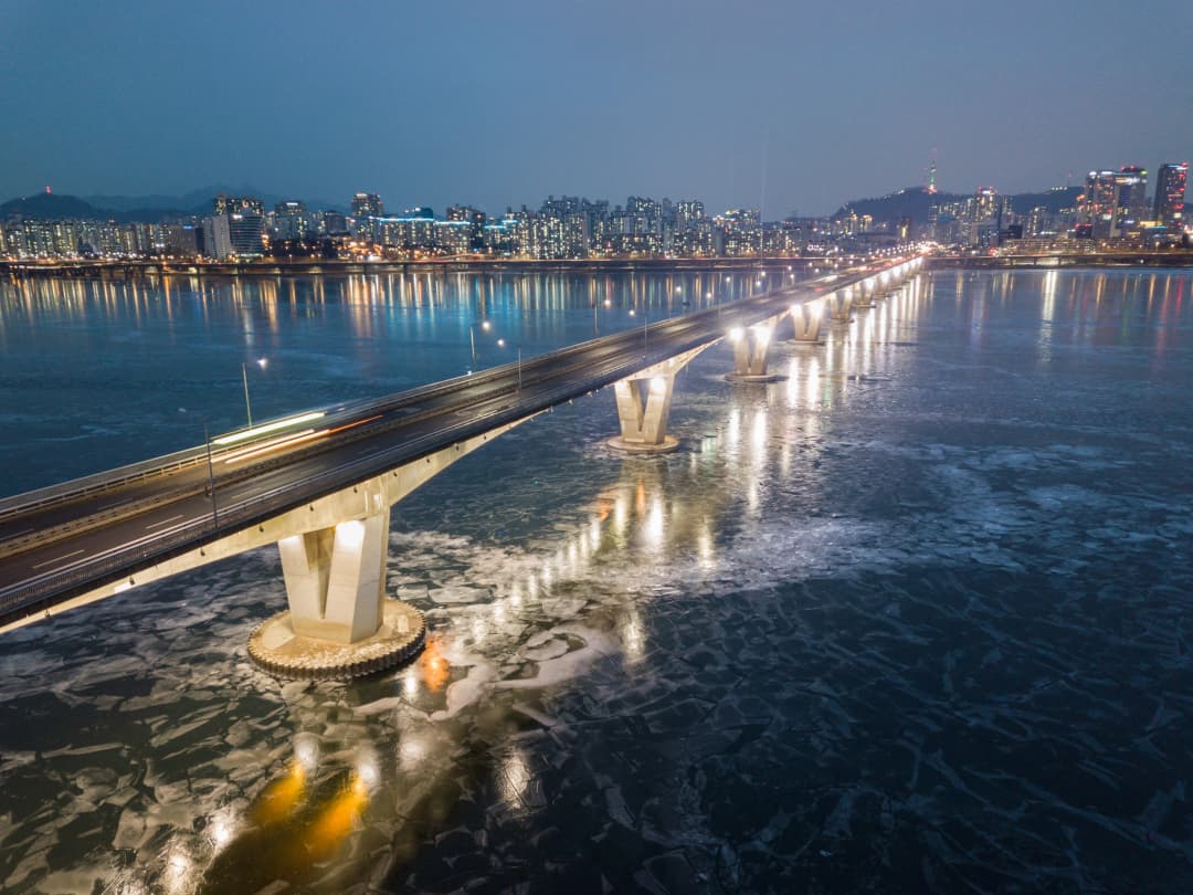 เกาหลีใต้ แม่น้ำฮัน น้ำแข็ง AFP0164