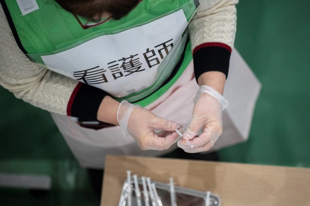 ญี่ปุ่น โควิด-19 เข็มฉีดยา AFP0264