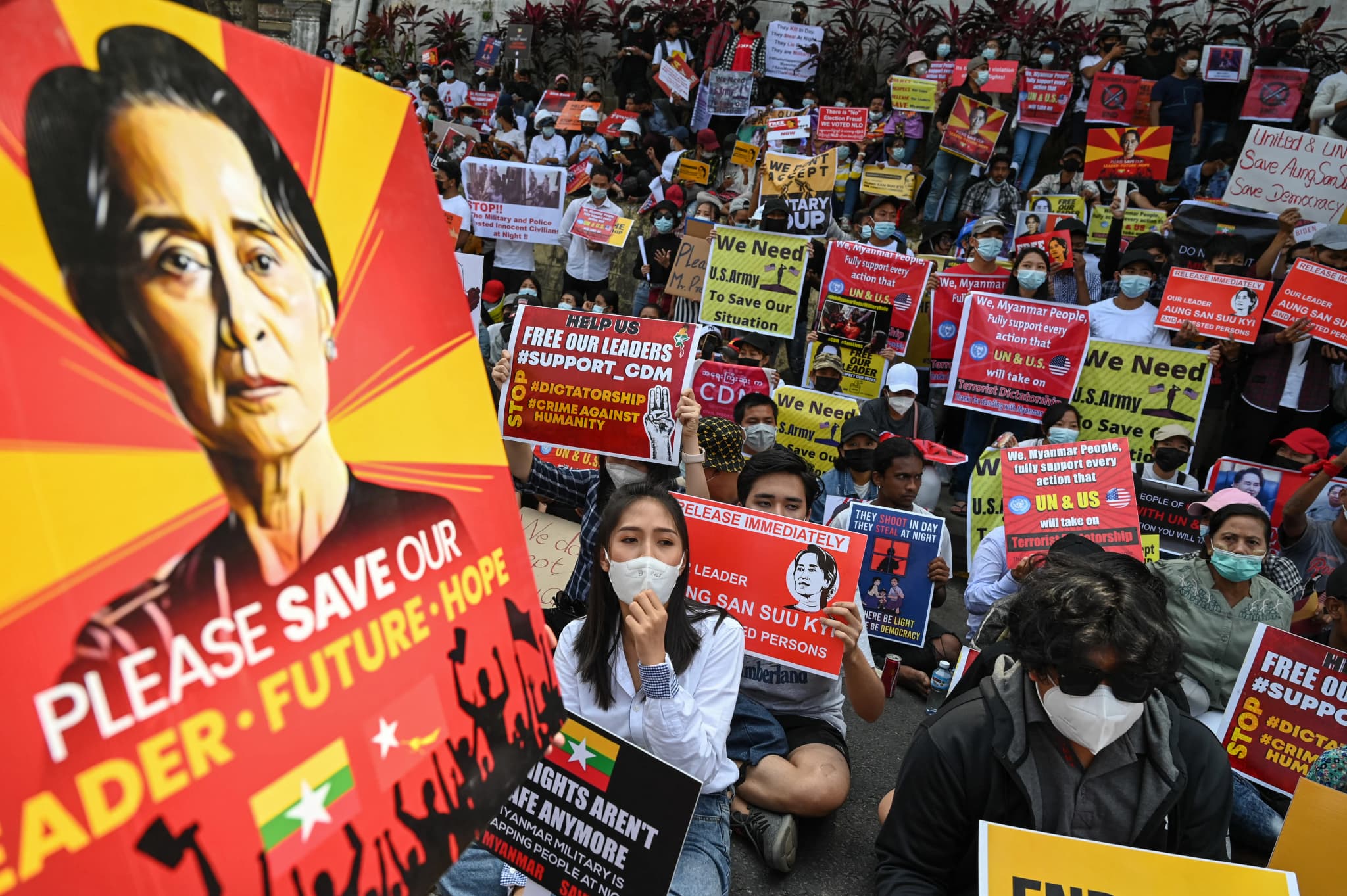 เมียนมา อองซาน ซูจี ชุมนุม AFP0264