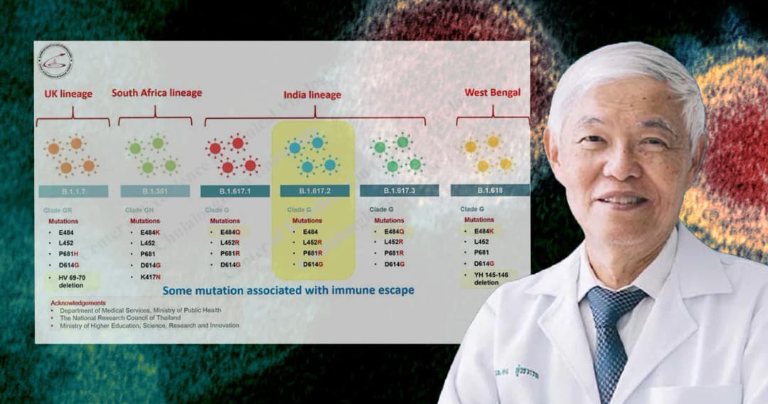 นพ.ยง วิเคราะห์โควิด-19 สายพันธุ์อินเดีย คาดวัคซีนที่ไทยใช้ น่าจะป้องกันได้