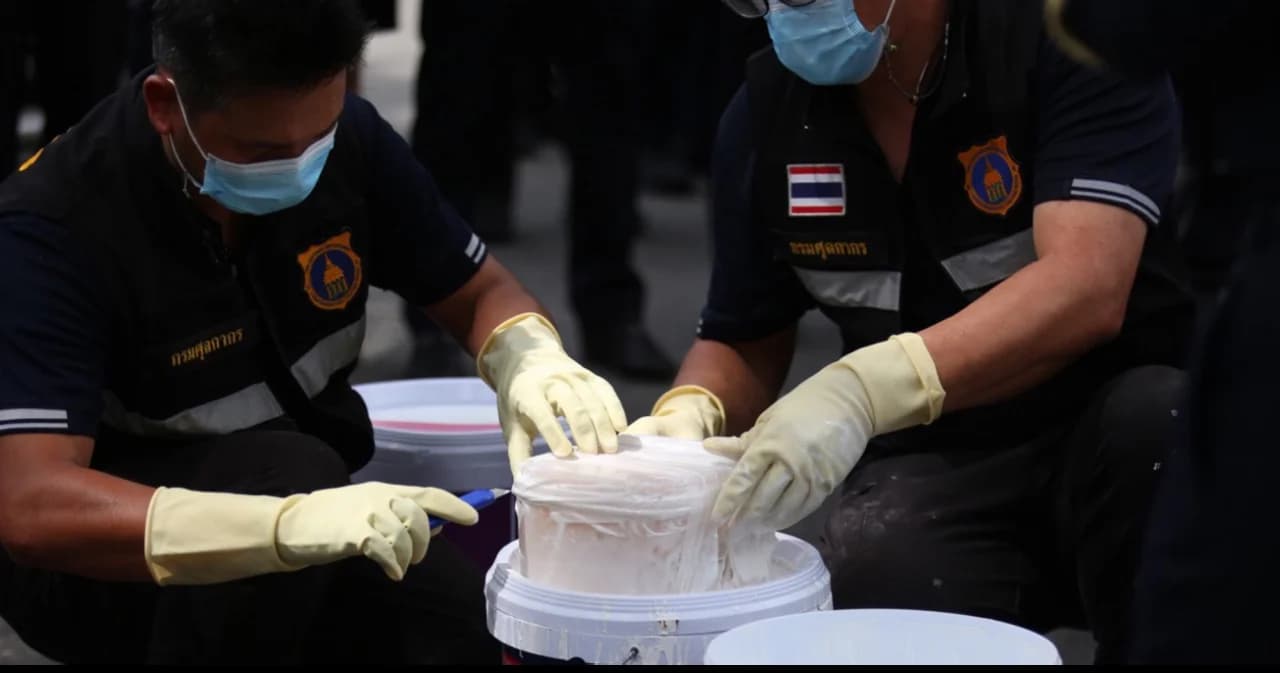 กรมศุลกากร ร่วมกับ ป.ป.ส. ยึดเฮโรอีน 314 กก. ยัดในถังสีที่ท่าเรือแหลมฉบัง เตรียมส่งออก ออสเตรเลีย