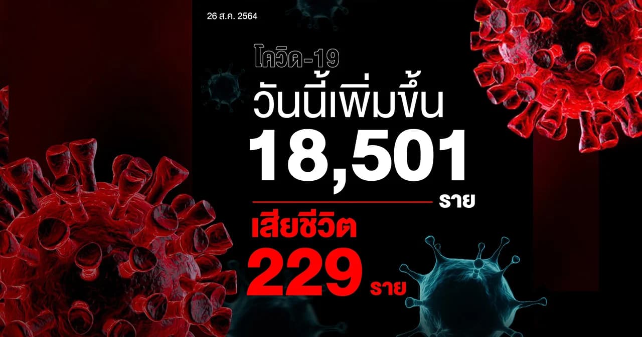 ไทยป่วยโควิด-19 รักษาหายเพิ่ม 20,606 ราย เสียชีวิตสะสม 10,314 ราย