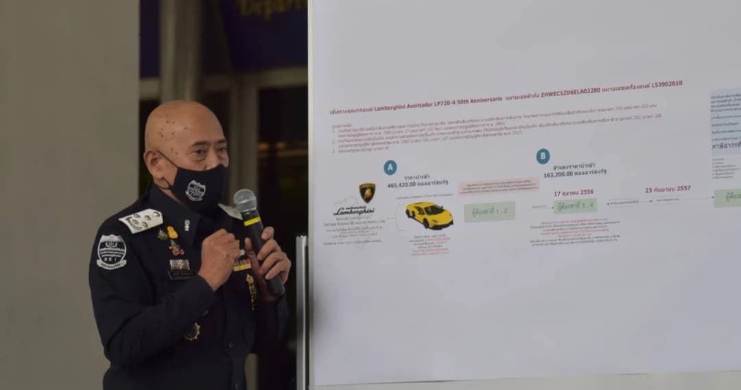 ดีเอสไอ ตรวจสอบพบรถลัมโบร์กินี ของ ‘ผกก.โจ้’ อยู่ในคดีรถหรู เลี่ยงภาษี 31 ล้านบาท