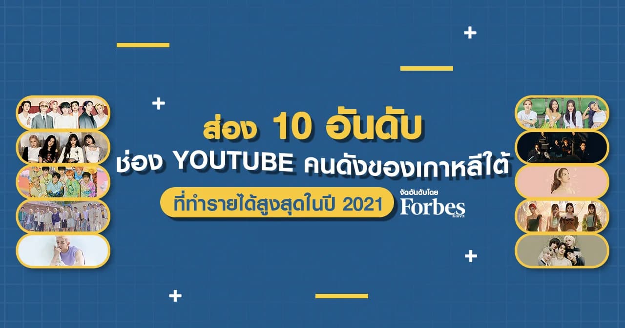 ส่อง 20 อันดับช่อง YOUTUBE คนดังของเกาหลีใต้ที่ทำรายได้สูงสุดในปี 2021 จัดอันดับโดย ‘Forbes Korea’