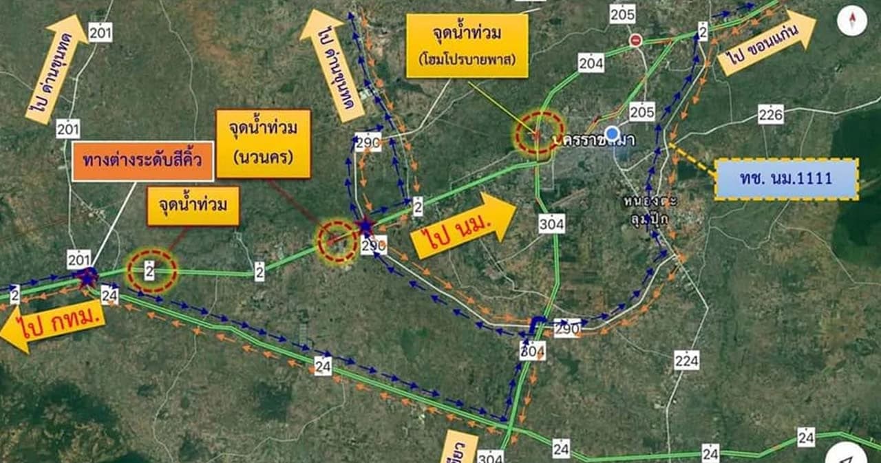 น้ำท่วมโคราชวิกฤต มวลน้ำลำตะคองทะลักท่วมพื้นที่เศรษฐกิจแล้ว