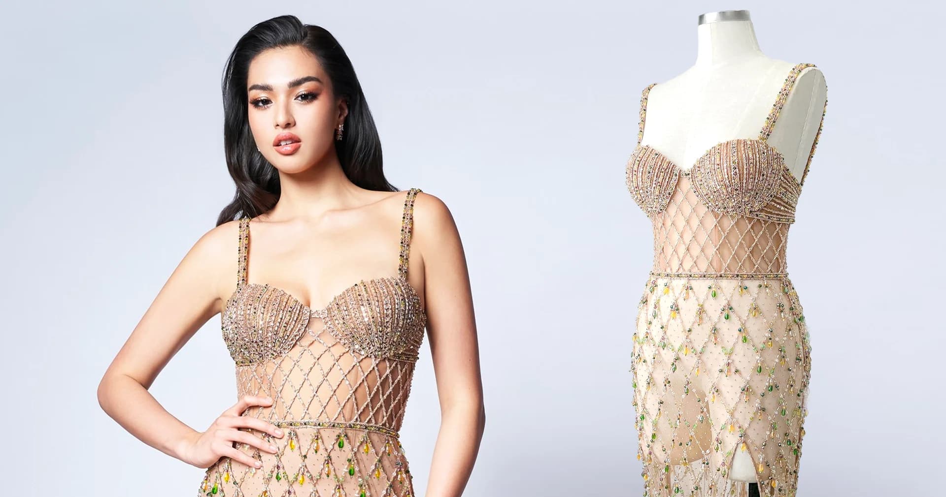 ส่องชุดราตรีบนเวที MU ที่แอนชิลีไม่ได้ใส่เดิน จากแบรนด์ ‘วาเลนเทียร์’