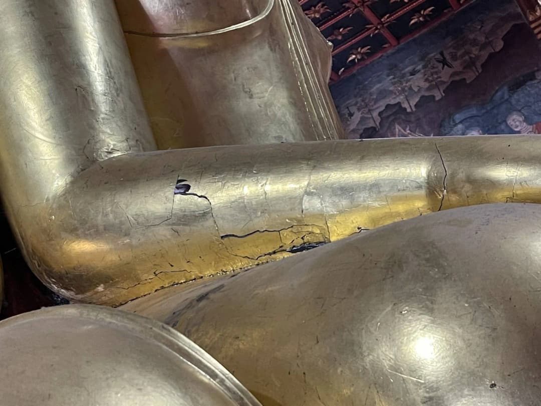 แผ่นดินไหว สปป.ลาว กระทบองค์ประธานอายุ 425 ปี วัดภูมินทร์ จ.นาน แตกร้าว