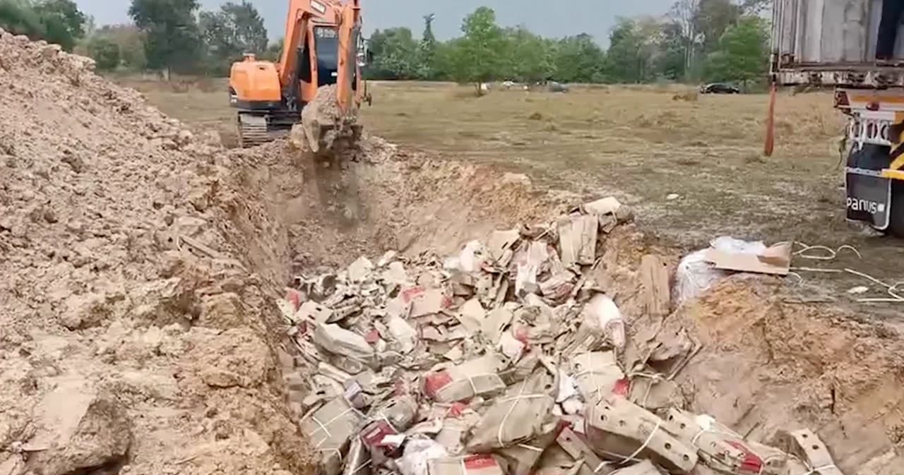 ทำลายหมูเถื่อนลอบนำเข้าประเทศ 24 ตัน เกรงจะแพร่โรคระบาด