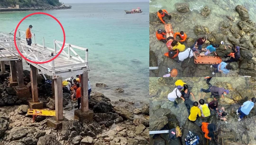 ราวสะพานไม้เกาะล้านหัก นทท.ตกกระแทกหินเจ็บสาหัส 4 ราย