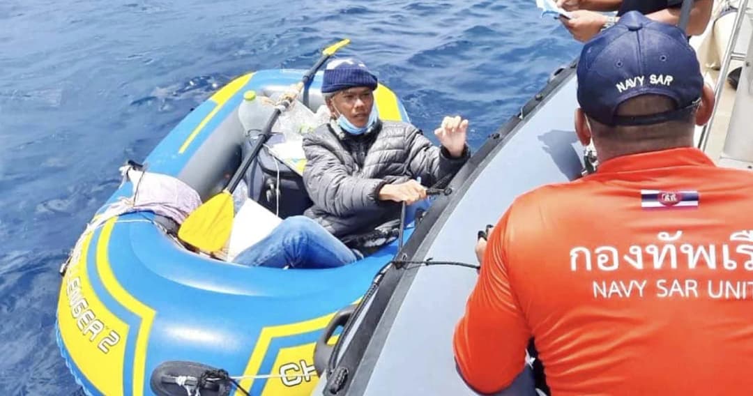 มหาสมุทรไม่อาจกั้น “รักแท้” ชายชาวเวียดนาม พายเรือยางเป่าลม หวังข้ามทะเลไปหาภรรยาที่อินเดีย