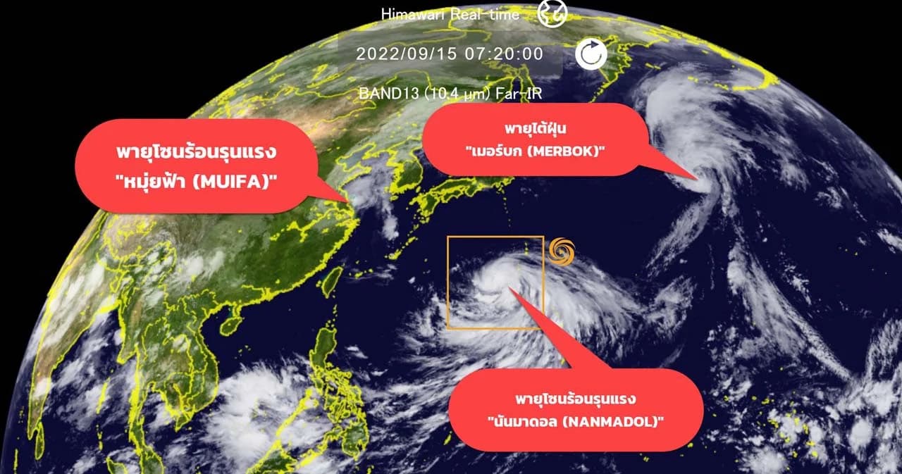 กรมอุตุฯ อัปเดตสถานะพายุหมุนเขตร้อน 3 ลูก ไม่มีทิศทางเคลื่อนตัวเข้าประเทศไทย