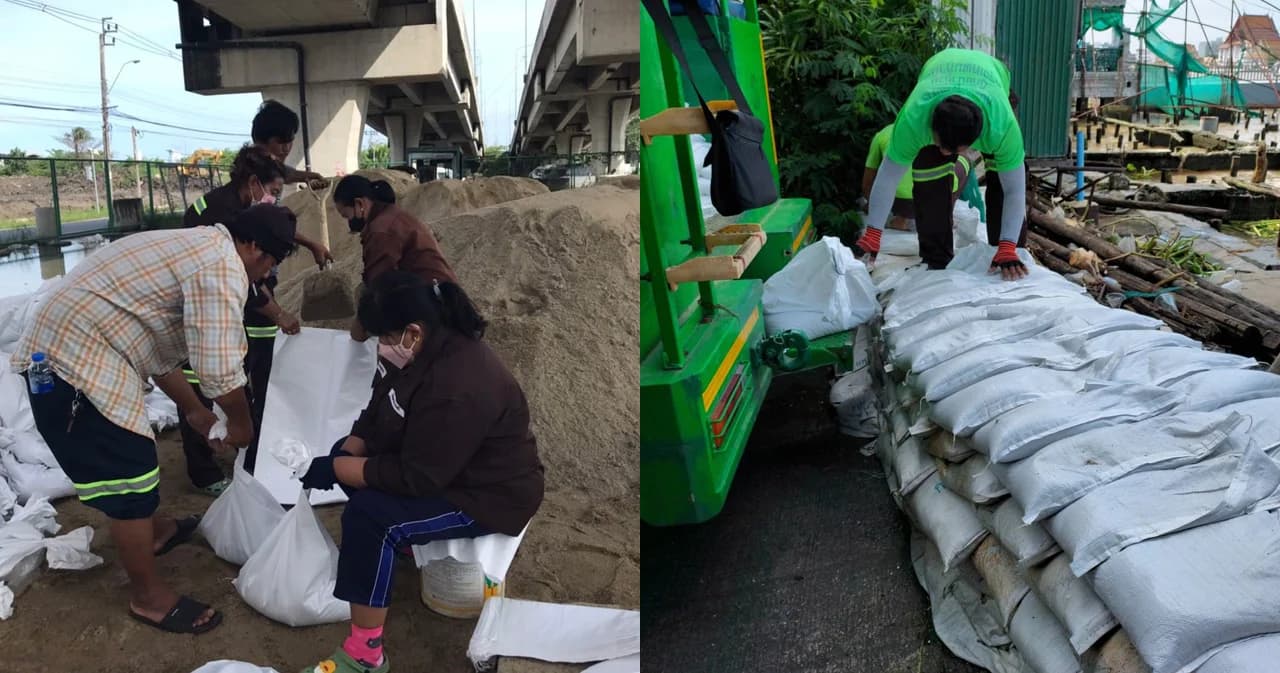 กทม. พร้อมรับพายุโนรู เตรียมกระสอบทราย 2.5 ล้านใบ สร้างแนวป้องกันน้ำท่วม
