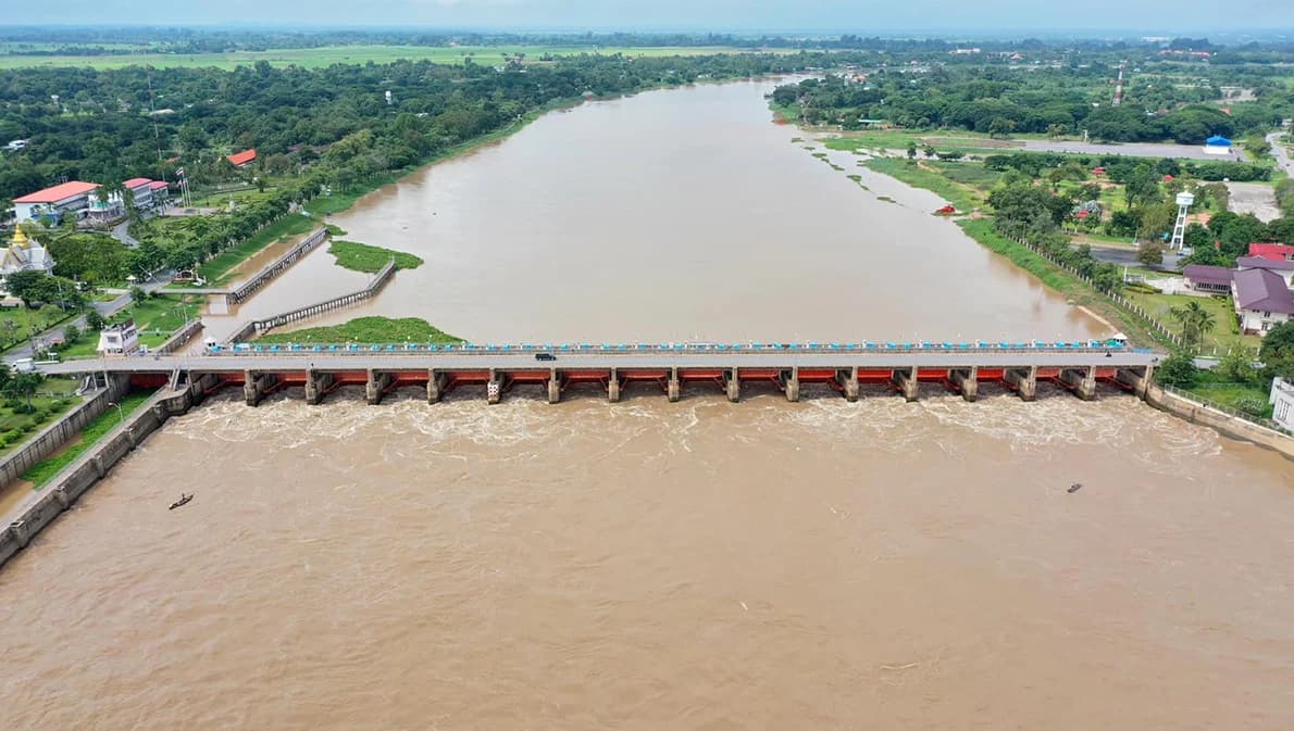 เช็กสถานการณ์ลุ่มน้ำ หลังเขื่อนเจ้าพระยาระบายเป็น 2,680 ลบ.ม./วินาที