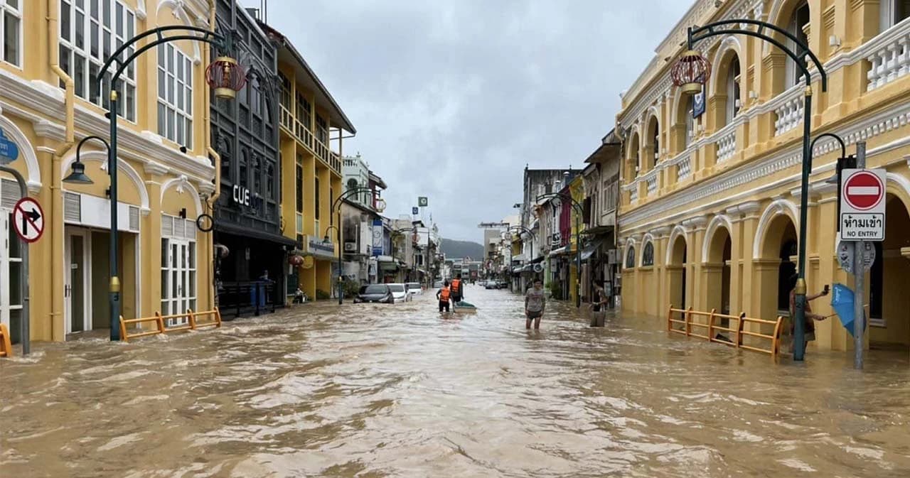 ผู้ว่าฯ จ.ภูเก็ต ระดมทุกหน่วยงาน เร่งให้ความช่วยเหลือประชาชน หลังน้ำท่วมสูงในหลายพื้นที่