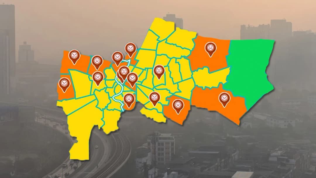 เช้านี้ฝุ่นพิษ PM2.5 เกินค่ามาตรฐาน 12 เขต