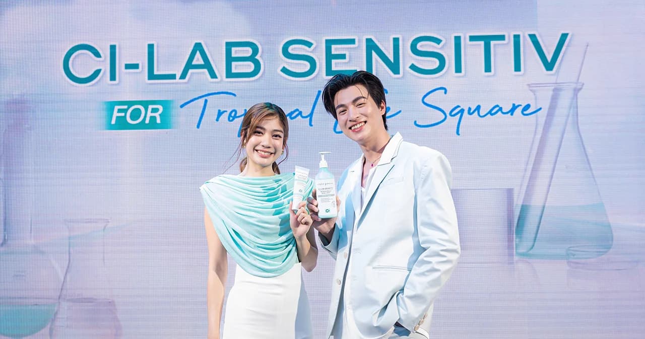 “CI-LAB SENSITIV” ครั้งแรกของสกินแคร์เพื่อคนผิวบอบบาง แพ้ง่าย ในเมืองร้อนชื้น จาก Cute Press กับการคว้า “กลัฟ คณาวุฒิ – มะปราง อลิสา” 2 นักแสดงที่มี Tropical Lifestyle เป็นพรีเซนเตอร์
