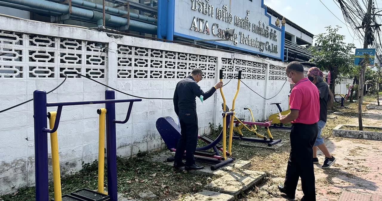 ป.ป.ช.ตรวจสอบเครื่องออกกำลังกายกลางแจ้งตั้งข้างถนน จ.สมุทรปราการ