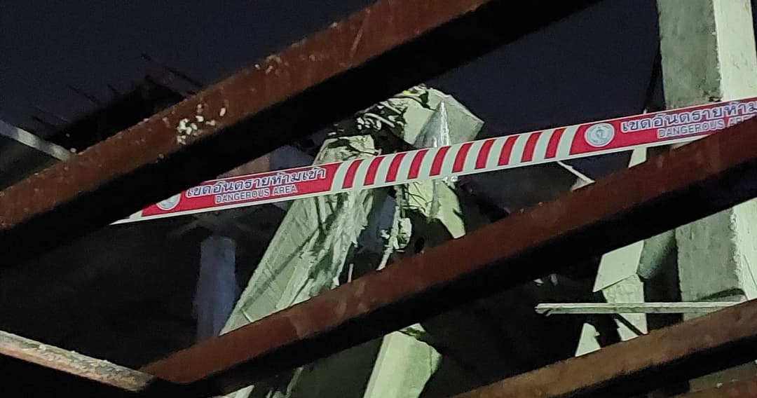 ปิดพื้นที่และยุติการก่อสร้างชั่วคราว อาคารถล่มถนนพระราม 9 สภาวิศวกรลงพื้นที่ตรวจสอบวันนี้
