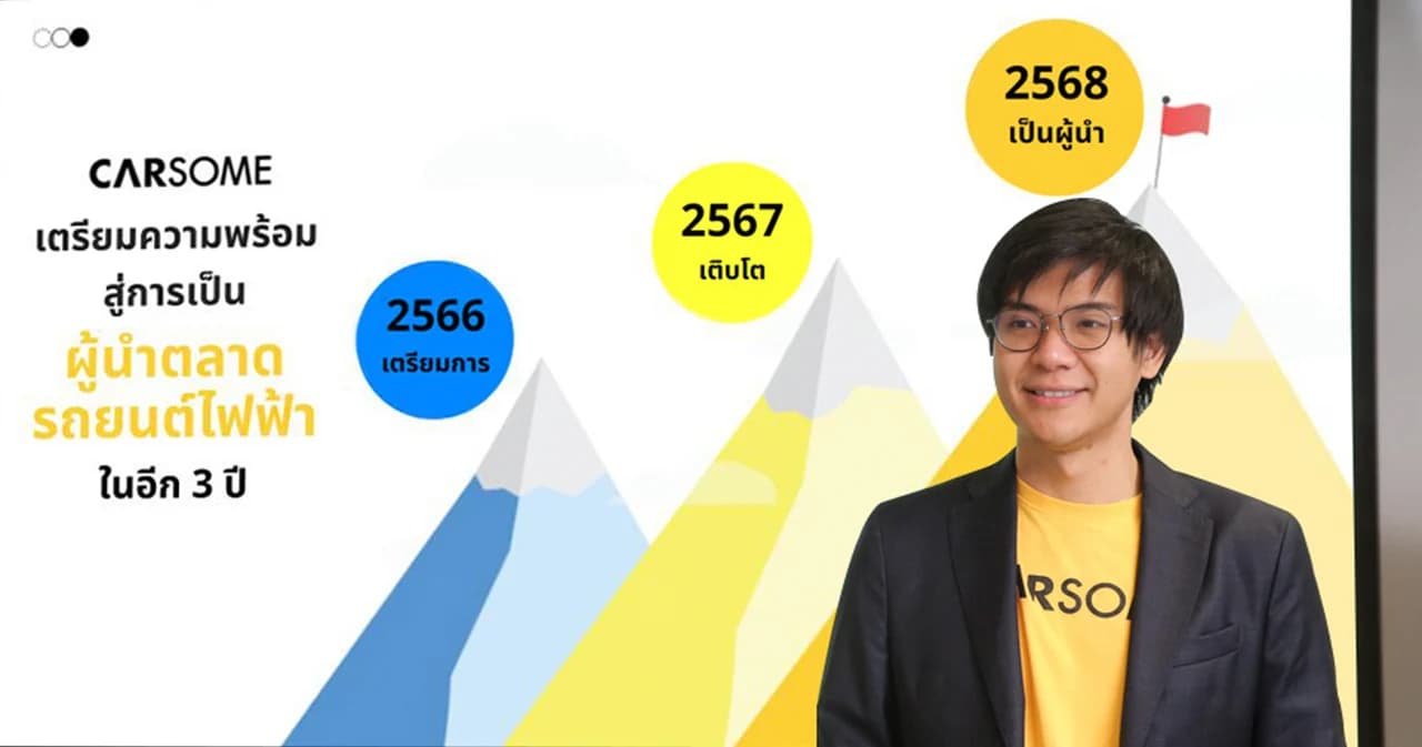 CARSOME ตั้งเป้าเป็นผู้นำตลาดรถยนต์ไฟฟ้ามือสองของไทย คาดยอดขายต่อปีพุ่ง 2 เท่า