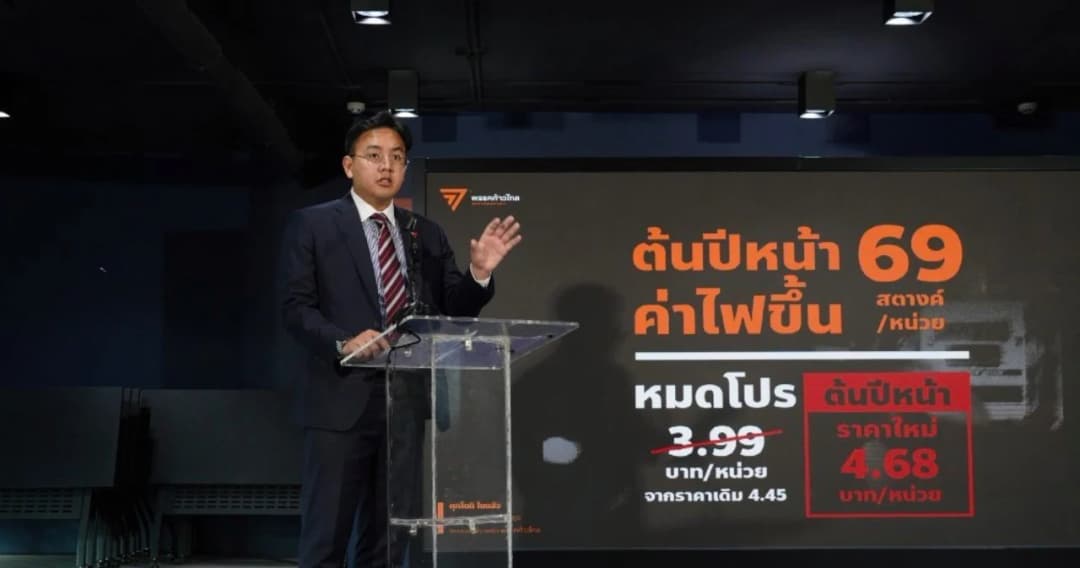 สส.ก้าวไกล จี้ถาม ‘เศรษฐา’ จะยืดหนี้ กฟผ. เพื่อตรึงค่าไฟอีกไหม สุดท้ายประชาชนอาจต้องจ่ายหนี้แทน