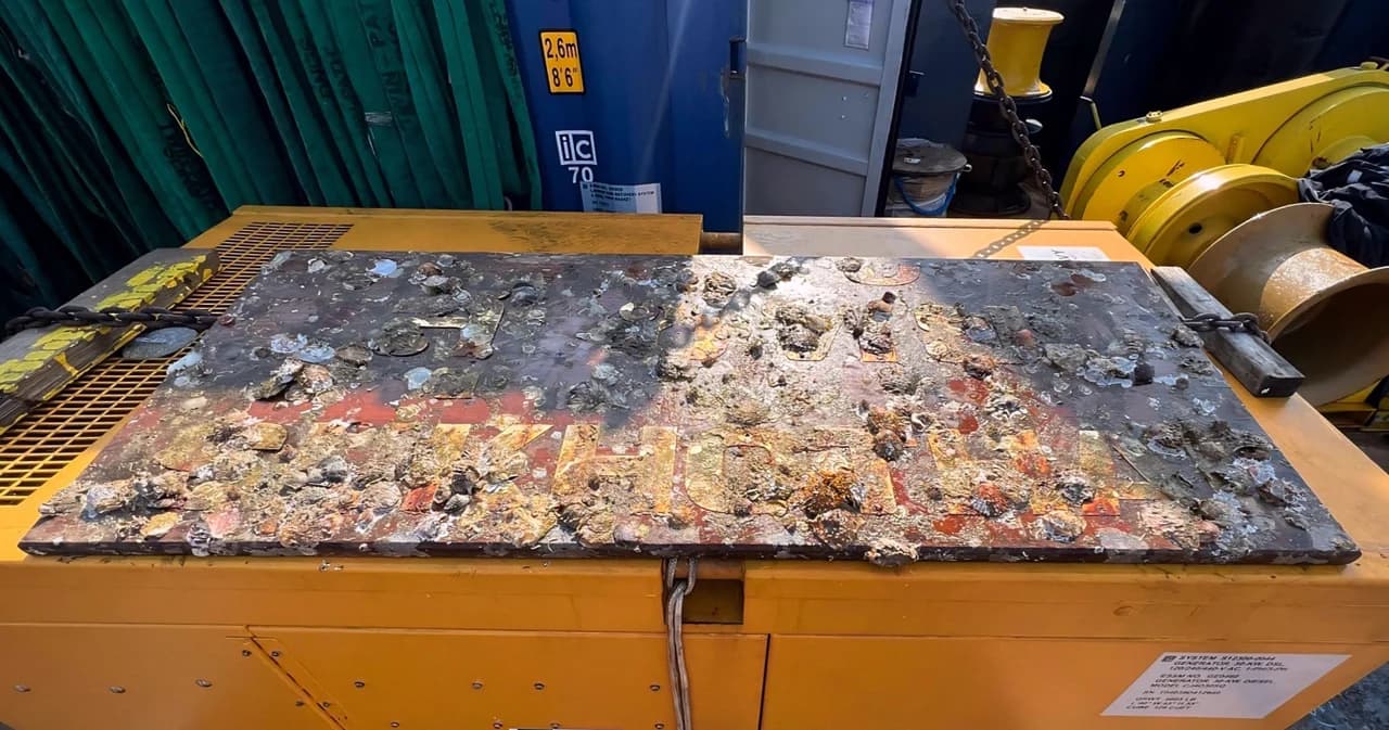 กู้จากทะเลเป็นชิ้นแรกได้สำเร็จ ป้าย ‘เรือหลวงสุโขทัย’ หลังอับปาง เมื่อ 18 ธ.ค. 65