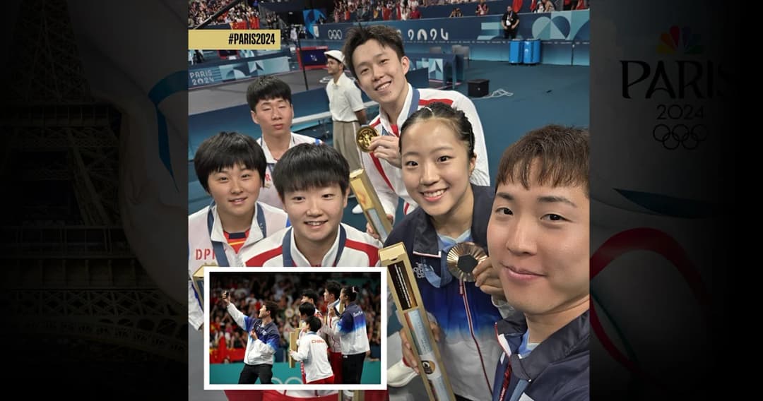 จีน เกาหลีเหนือ เกาหลีใต้ เซลฟีร่วมเฟรมเดียวกัน ช็อตประวัติศาสตร์ในโอลิมปิก