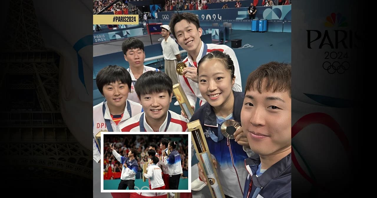 จีน เกาหลีเหนือ เกาหลีใต้ เซลฟีร่วมเฟรมเดียวกัน ช็อตประวัติศาสตร์ในโอลิมปิก