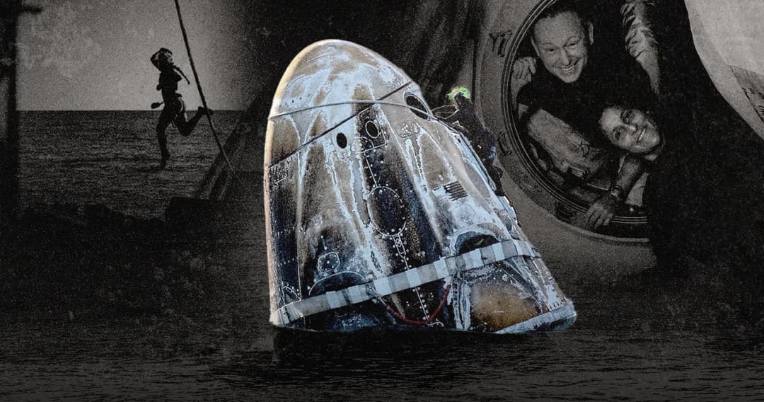 สเปซเอ็กซ์พา 2 นักบินอวกาศ ติดในสถานีอวกาศ 9 เดือน กลับถึงโลกอย่างปลอดภัย