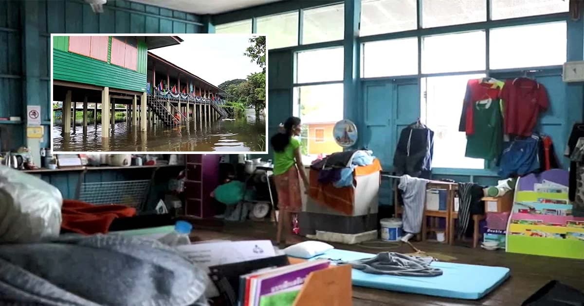 นครสวรรค์อ่วม ! ชาวบ้าน ต.เกรียงไกร หนีน้ำท่วมอาศัยโรงเรียนหลับนอน