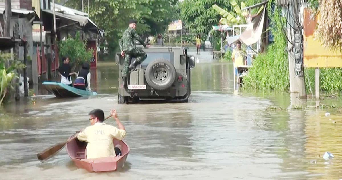 น้ำท่วม ‘อุทยานวังมัจฉา’ บางจุดลึก 2 เมตร ทหารเร่งช่วยเหลือ
