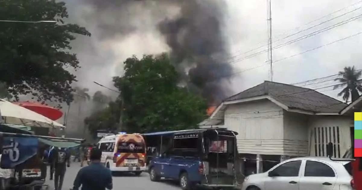 ไฟไหม้สถานีตำรวจรถไฟหาดใหญ่ วอดเกือบทั้งหลัง คาดไฟฟ้าลัดวงจร
