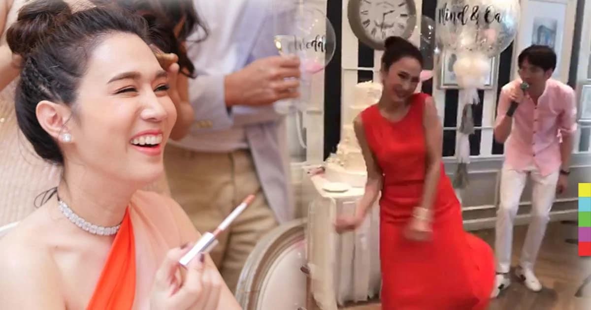 สุดฮา “อั้ม พัชราภา” โชว์สเตปแดนซ์ ‘ผู้สาวขาเลาะ’ ในงานแต่งเพื่อนสนิท