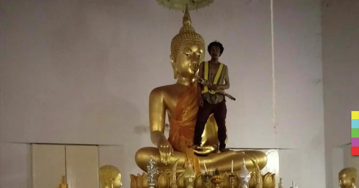 จับหนุ่มสูดดมกาวหลอน ทุบเศียรพญานาคกว่า 10 เศียร