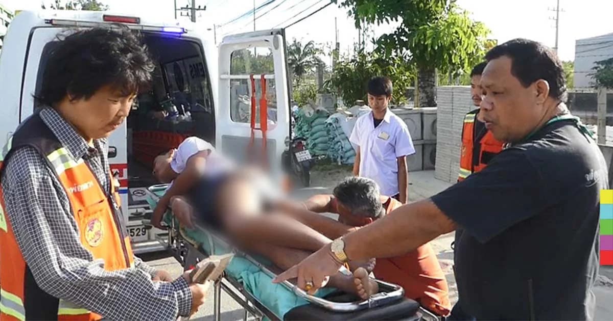 วิน จยย.ช่วยเหลือ นร.อาชีวะ ถูกคู่อริใช้อาวุธมีดแทงก้นเจ็บสาหัส