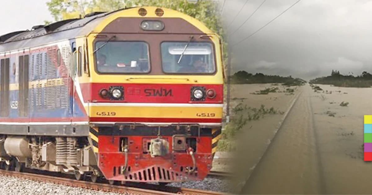 รถไฟสายใต้เปิดให้บริการแล้ว หลังน้ำท่วมรางเสียหายหนัก