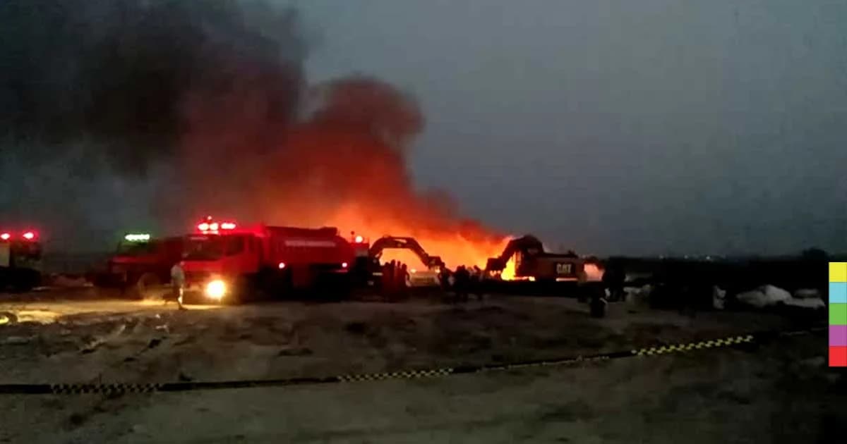 ชี้เหตุเพลิงไหม้บ่อขยะ เพราะแบ็กโฮตักถูกถังเคมีจนเกิดประกายไฟลุกไหม้