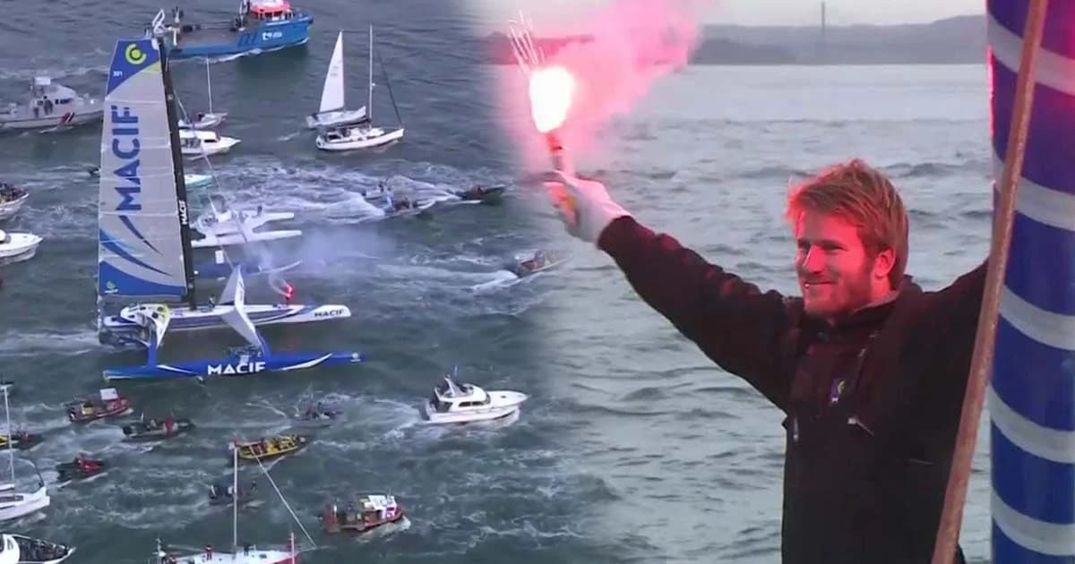 ทุบสถิติโลกใหม่ ! หนุ่มฝรั่งเศส ล่องเรือใบเดินทางรอบโลก 42 วัน