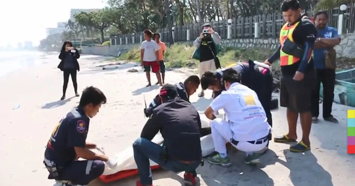 นทท.ไม่สนคำเตือน เล่นไคท์บอร์ดโต้คลื่นจมน้ำดับ