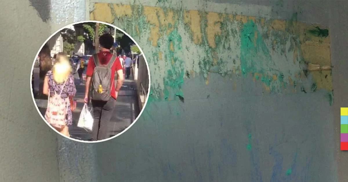 ปรับ 5 พัน ฝรั่งเขียนตู้โทรศัพท์ ย่านสีลม ! ขอโทษคนไทยทำผิด เพราะคึกคะนอง