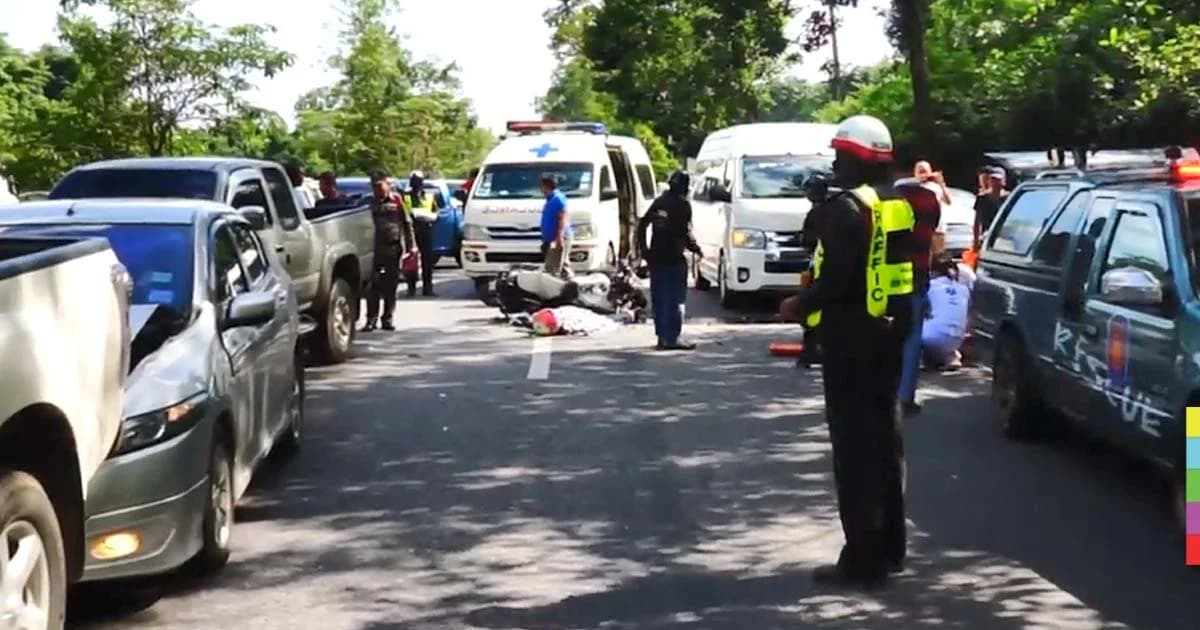 ตร.ตั้งด่านทางลงเนิน ทำรถชน 4 คันรวด นทท.ตาย 1