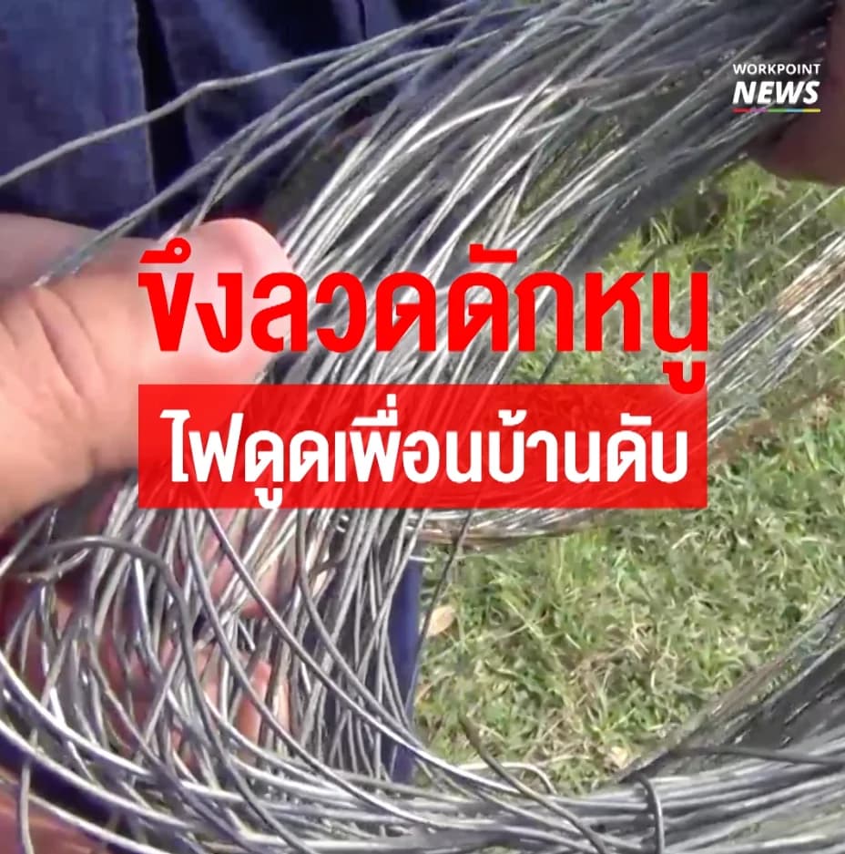 ขึงลวดดักหนู ไฟดูดเพื่อนบ้านดับ