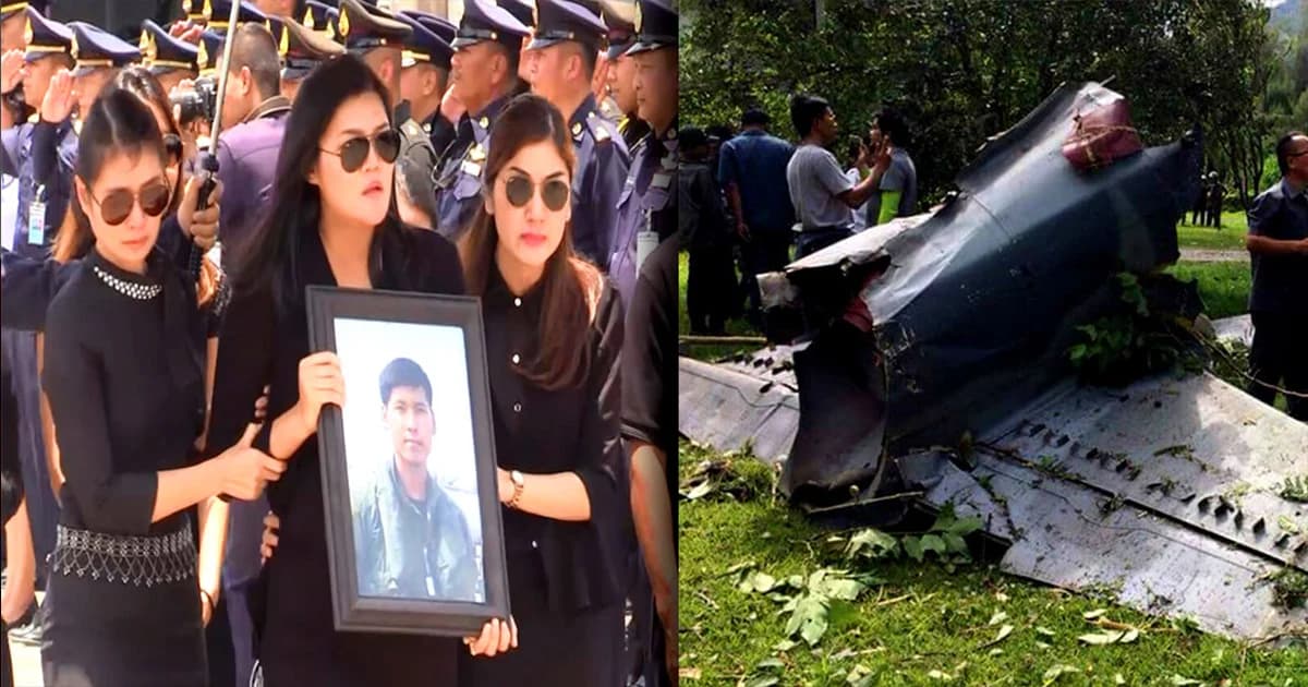 ภรรยาท้อง 8 เดือน ร่ำไห้ รับศพนักบิน ทอ. เครื่องบินตก