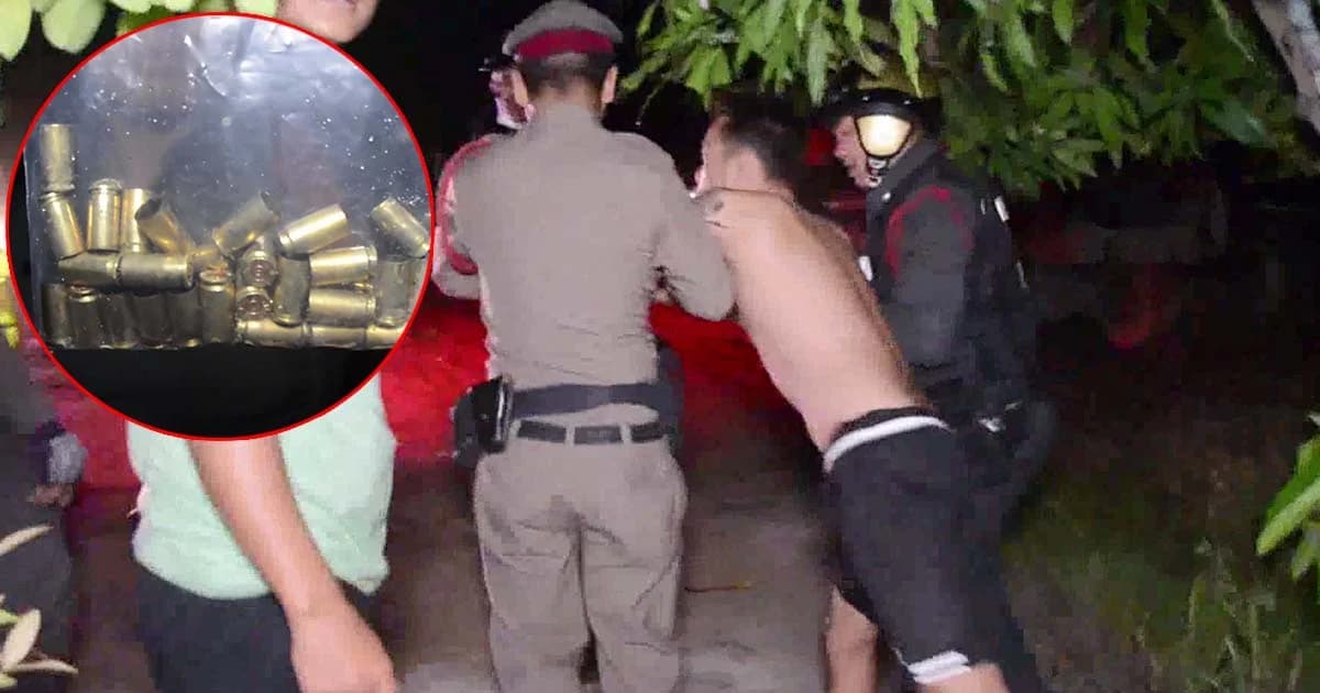 รวบ ผู้ช่วย หจก.ขายปูนซีเมนต์ ยิงปืนเกือบ 40 นัด อ้างระบายความเครียด