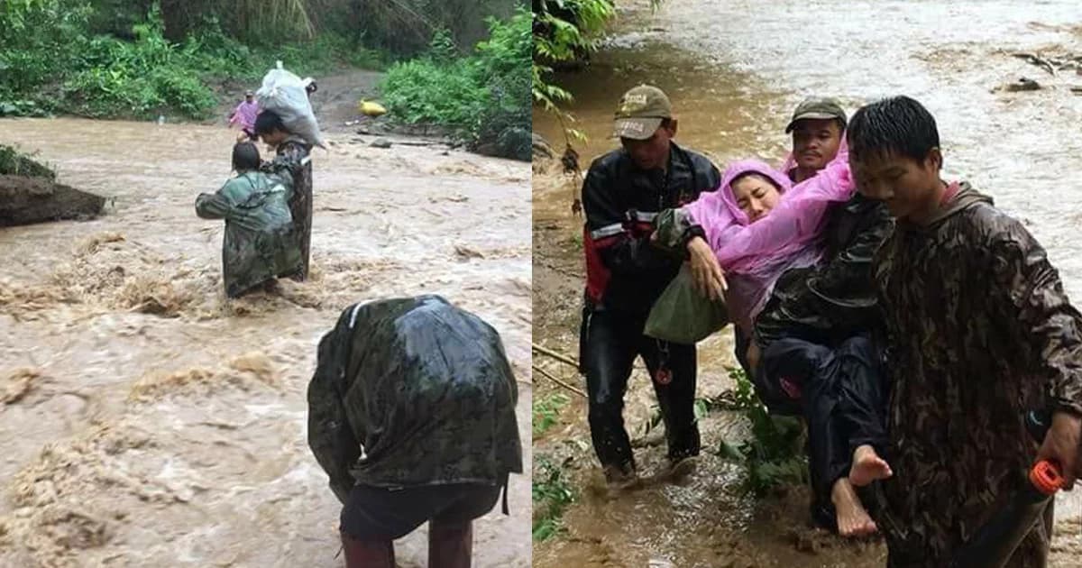 ส่งแรงใจให้ “ครูบนดอย” สะบ้าหัวเข่าหลุด เพราะลุยฝน ฝ่าน้ำป่า ขนอาหารมาให้เด็กๆ